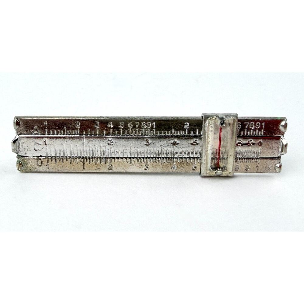 Vintage Vernon Sterling Silver Slide Rule Tie Clip Bar 2" Slider Moves 12.1 G